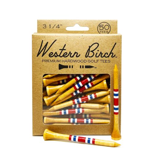 Tees de golf de madera premium de la marca Western Birch